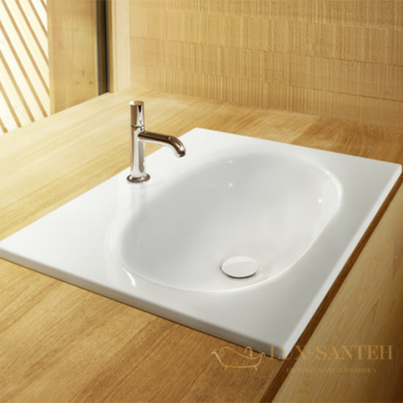 раковина встраиваемая сверху bette comodo a215-000 hlw1 600х495 мм с отверстием под смеситель, белый