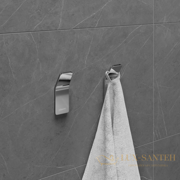 крючок одинарный lemark smooth line 9711001 для полотенец и халатов (2 штуки), хром