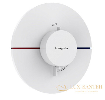 термостат для душа встраиваемый hansgrohe showerselect comfort s, 15559700, белый матовый