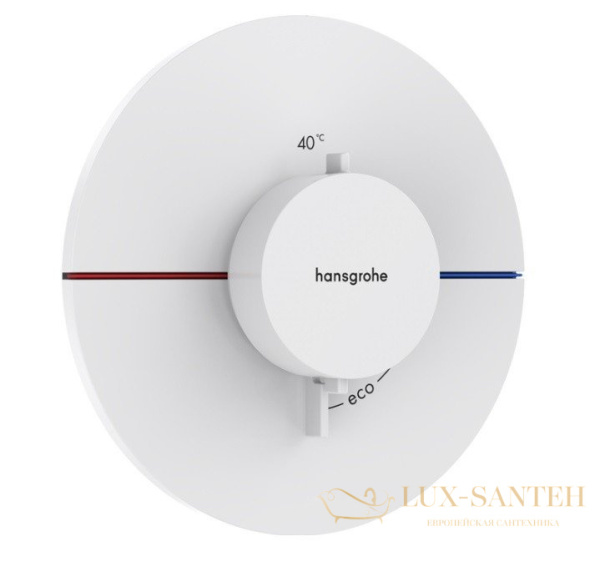 термостат для душа встраиваемый hansgrohe showerselect comfort s, 15559700, белый матовый