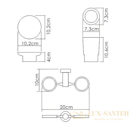 стакан для зубных щеток с мыльницей wasserkraft k-28226 настенный, хром/белый