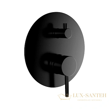 смеситель для душа встраиваемый aquame aqm8803mb, на 2 выхода, со встроенной частью, черный матовый