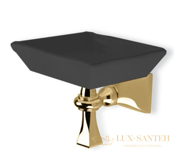 мыльница керамическая stil haus prisma pr09(16-ne) настенная, золото-черная керамика