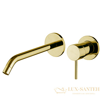 смеситель для раковины встраиваемый fima carlo frattini spillo up f3051wlx8os, с донным клапаном, золото брашированное