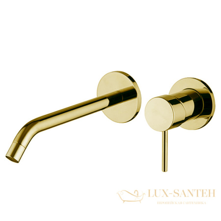 смеситель для раковины встраиваемый fima carlo frattini spillo up f3051wlx8os, с донным клапаном, золото брашированное