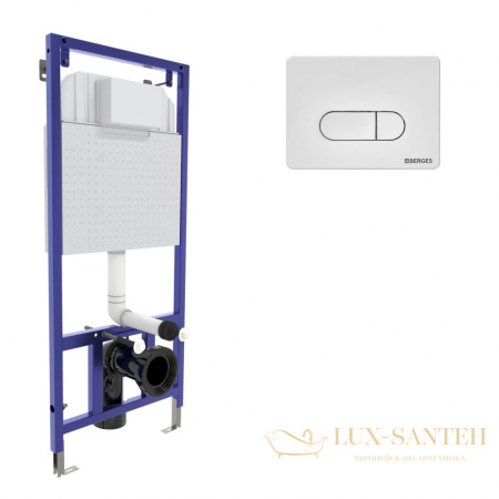 инсталляция berges novum 040234 для подвесного унитаза с панелью смыва, белый