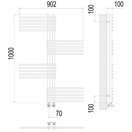 полотенцесушитель водяной terminus европа 4670078530615 п20 70x1000