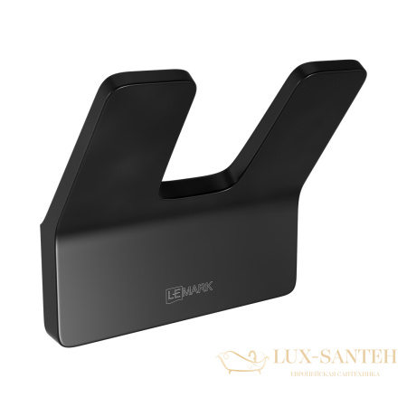 крючок двойной lemark smooth line 9712005 для полотенец и халатов, черный матовый