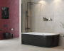 шторка на ванну cezares liberta liberta-v-1-80/155-c-nero 80 см профиль черный матовый, стекло прозрачное