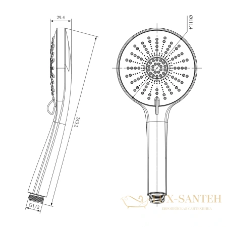 ручной душ lemark lm8153с, 3 режима, хром