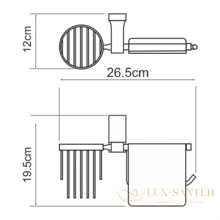 бумагодержатель wasserkraft lopau k-6059 с держателем освежителя воздуха, хром