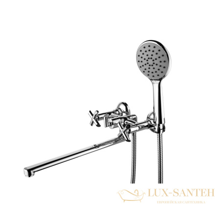 смеситель lemark practica lm7541c для ванны с душевым набором, поворотным изливом 300 мм, хром