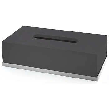 контейнер для бумажных салфеток 3sc mood deluxe mdn70asl, хром/черный матовый