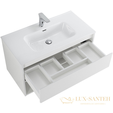 тумба под раковину belbagno kraft kraft-900-1c-so-bo 90 см подвесная, bianco opaco