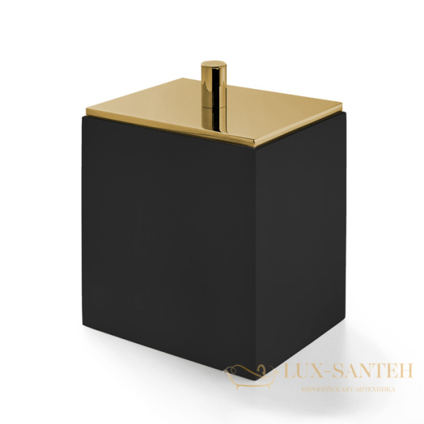 контейнер с крышкой настольный 3sc bemood black bemn48ago, черный/золото матовое