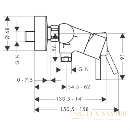 смеситель для душа hansgrohe talis s2 32640000
