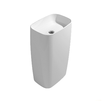 раковина напольная flaminia flaminia flag fg52c, 540х380х900h мм, комплект креплений, сифон, выпуск в пол, без отверстия под смеситель, без перелива,