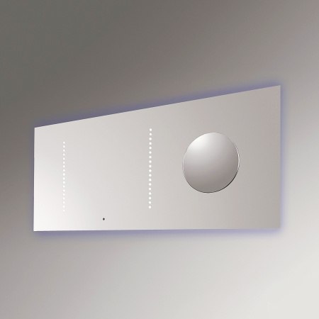 зеркало colombo design gallery b2063 105x45 см с двухсторонней подсветкой и увеличением в металлической раме 