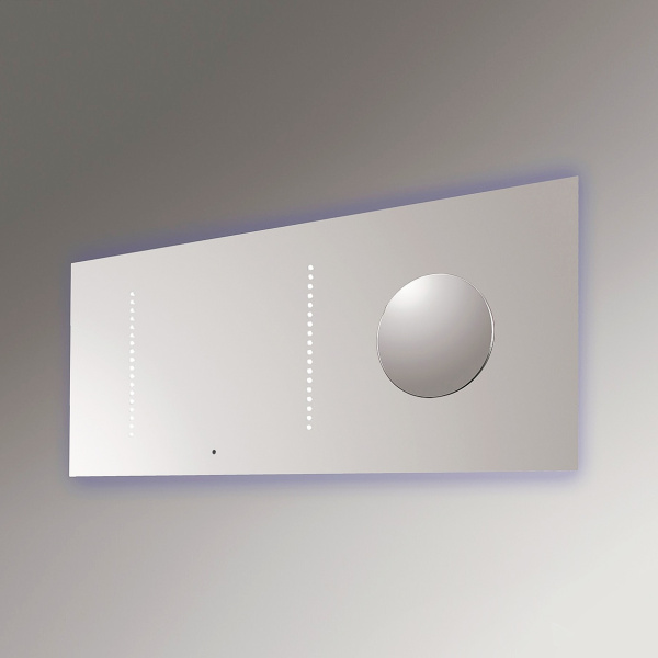 зеркало colombo design gallery b2063 105x45 см с двухсторонней подсветкой и увеличением в металлической раме 