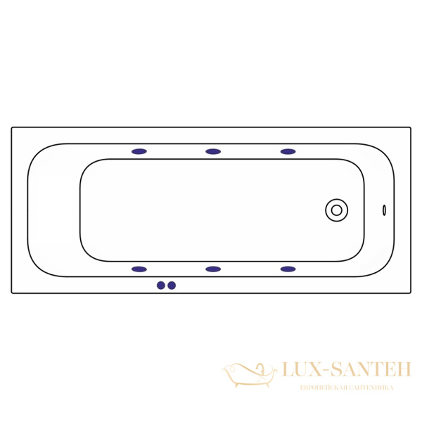 ванна whitecross vibe 170x70 "soft", 0105.170070.100.soft.cr, белый