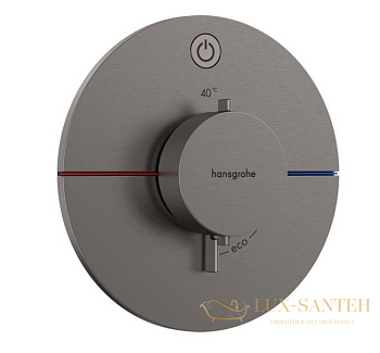 термостат для душа встраиваемый hansgrohe showerselect comfort s, 15553340, черный хром шлифованный