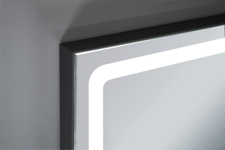 зеркало xpertials emin 84354135-36822 120х80 см, led свет, вкл/выкл с диммером, профиль черный матовый