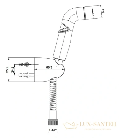 гигиенический душ e.c.a. с держателем, 402111045ex, цвет хром