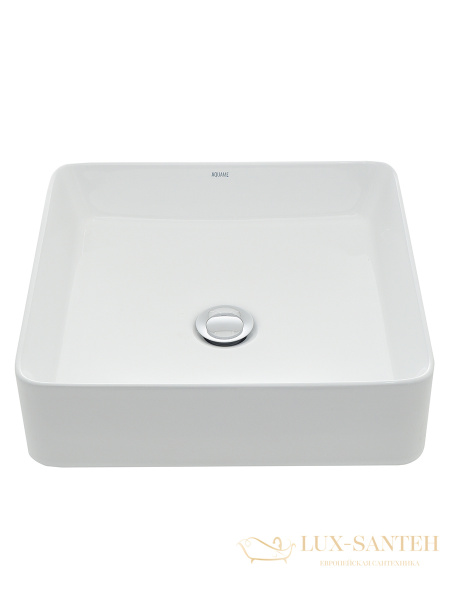 раковина накладная aquame aqm5008, 400*400 мм, белый глянцевый