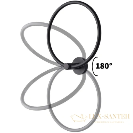 полотенцедержатель-кольцо rea mist rea-80028, черный матовый