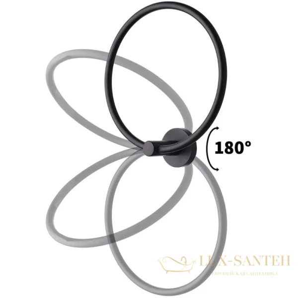 полотенцедержатель-кольцо rea mist rea-80028, черный матовый