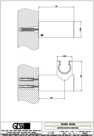 крючок gessi inciso 58160.031, хром