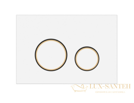 кнопка cersanit twins пластик белый матовый с рамкой, 63535, белый