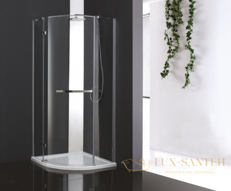 душевой уголок cezares bergamo bergamo-w-r-1-90-arco-c-cr-r-iv 90x90 iv профиль хром, стекло прозрачное