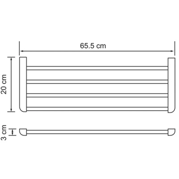 полотенцедержатель wasserkraft kammel k-8311 65,5 см, хром