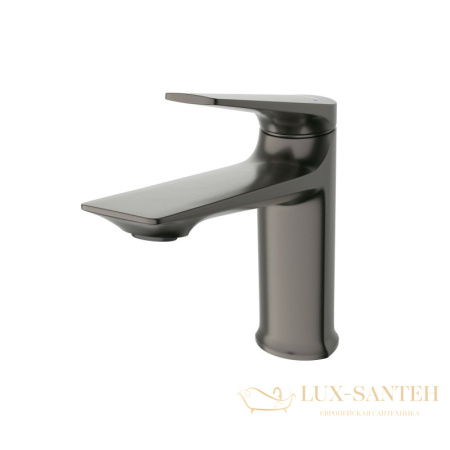 смеситель для раковины cezares liner-ls-gm-w0, без донного клапана, оружейная сталь брашированная