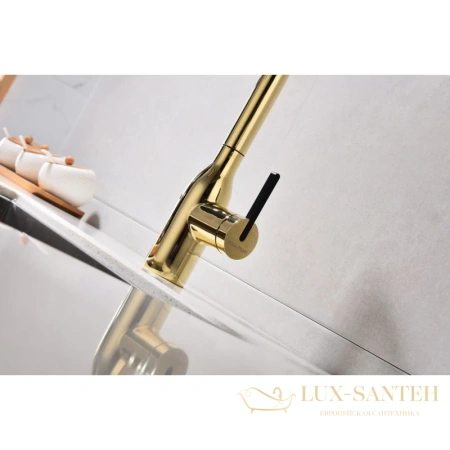 смеситель paulmark viper vi213105-g для кухни с подключением к фильтру, золотой