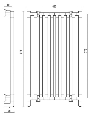 полотенцесушитель электрический margaroli cielo (сиело) 580/l, 580465crv, хром