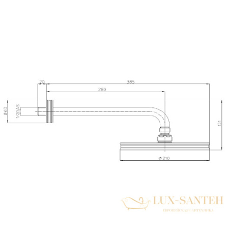 верхний душ bossini liberty h27740g.030 210 мм, хром
