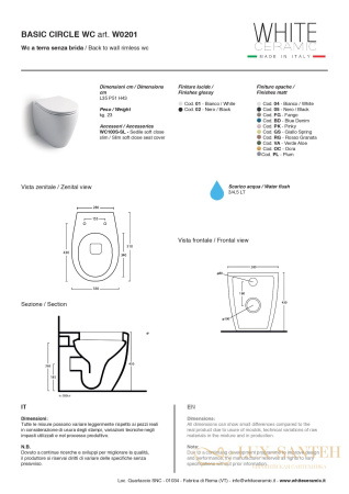 напольный безободковый унитаз white ceramic basic w0201fm 52x36x43 см, серый матовый