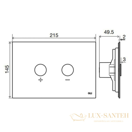 смывная клавиша oli blink 154963 пневматическая, хром