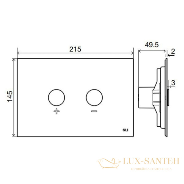 смывная клавиша oli blink 154963 пневматическая, хром
