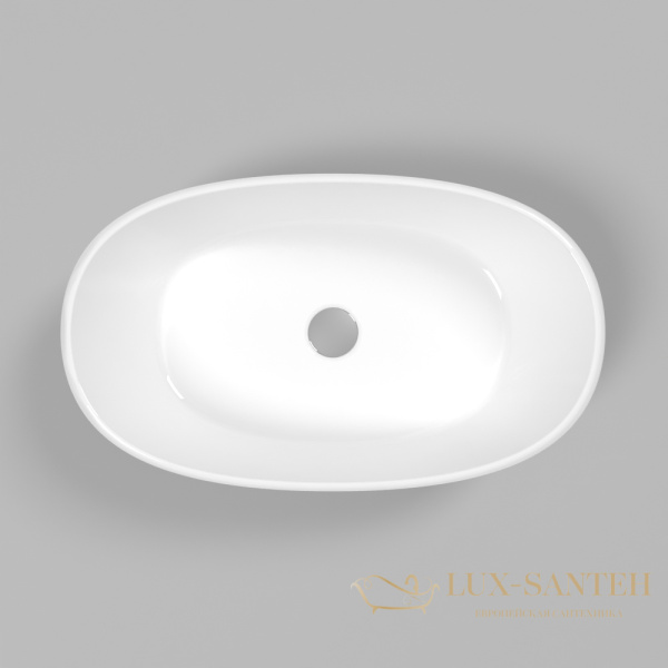 умывальник whitecross amazon 60x35, белый глянец иск. камень