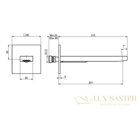 излив для ванны fima carlo frattini, shower accessories f2424sn, никель брашированный
