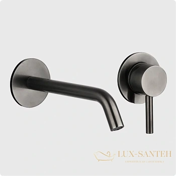 смеситель для раковины встраиваемыйaquame siena aqm6215gm, с внутренней частью, оружейная сталь