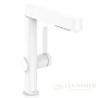 смеситель для раковины hansgrohe finoris 76063700 с донным клапаном push open, матовый белый