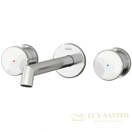смеситель для раковины teska grand shine e5320 без донного клапана, хром/белый