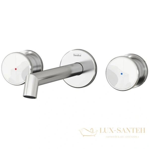 смеситель для раковины teska grand shine e5320 без донного клапана, хром/белый