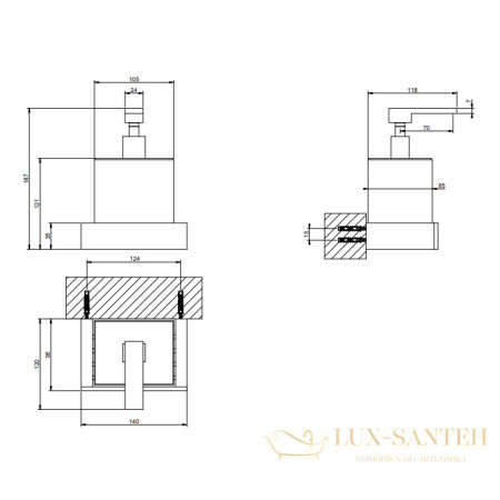 дозатор для жидкого мыла подвесной белый gessi inverso accessories 20814.727, brass brushed pvd