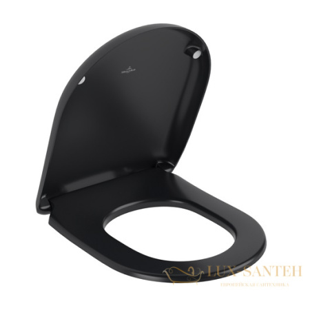сиденье для унитаза villeroy&boch antao 8m67s1r7 быстросъемное с микролифтом, черный матовый