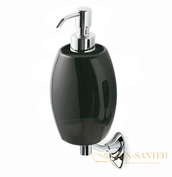 дозатор керамический stil haus zefiro ze30(08-ne) настенный, хром-черная керамика